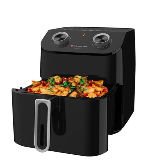 Binatone Air Fryer open basket with food