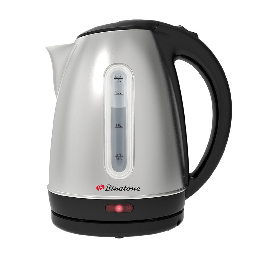 Binatone 1.7L Stainless Steel Electric Kettle with water level window