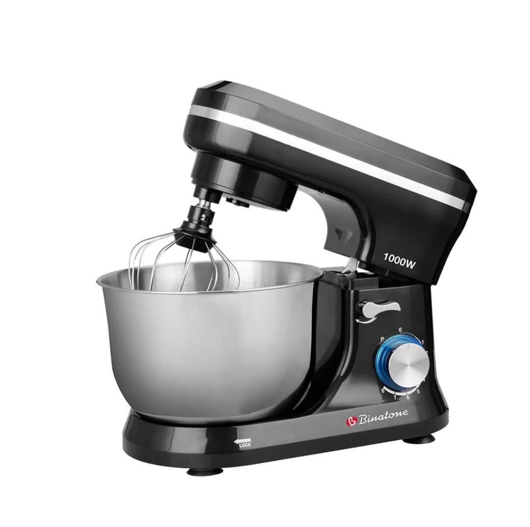 Binatone 1000W Stand Mixer with stainless steel bowl and whisk attachment