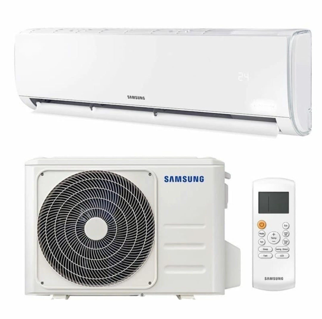 Samsung 1HP Split AC indoor unit outdoor compressor and remote control