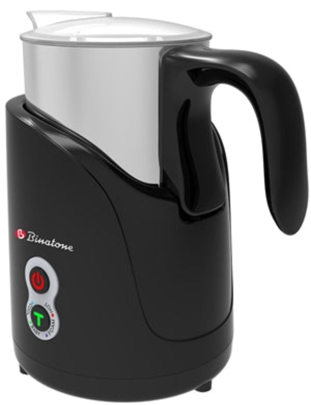 Binatone Multi-Purpose Milk Frother black and silver side view