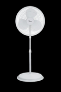 Midea 16 inch Standing Fan all-white full view with round base