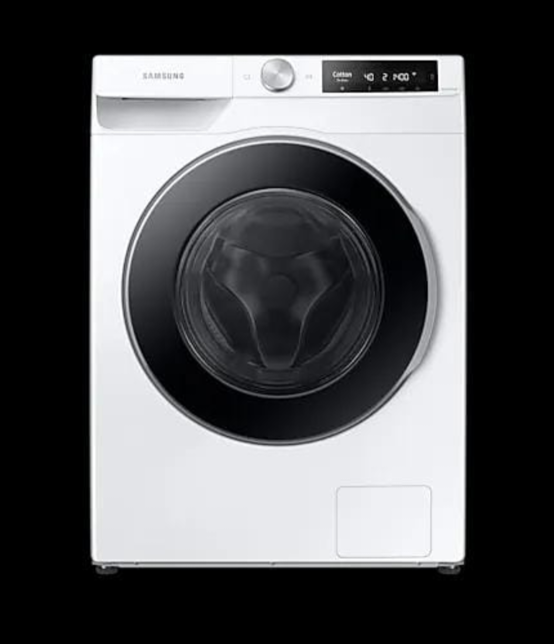 Samsung 11KG Bespoke AI Front-Load Washing Machine white with black door ring front view