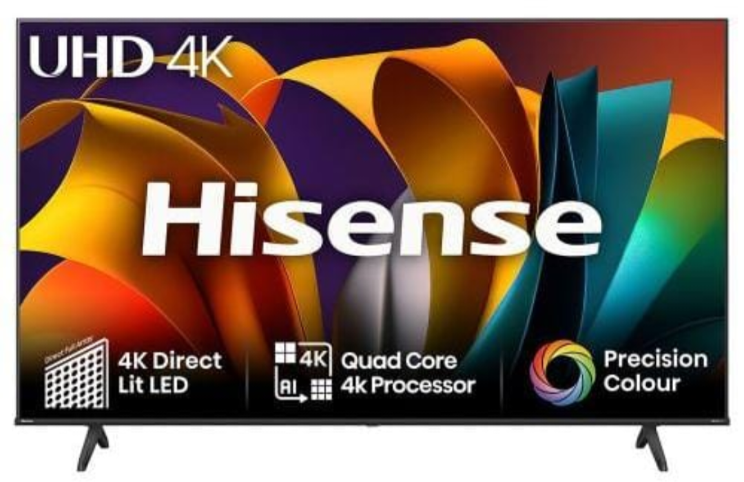 Hisense 55 inch UHD 4K Smart TV with 4K Direct Lit LED and Quad Core AI Processor display