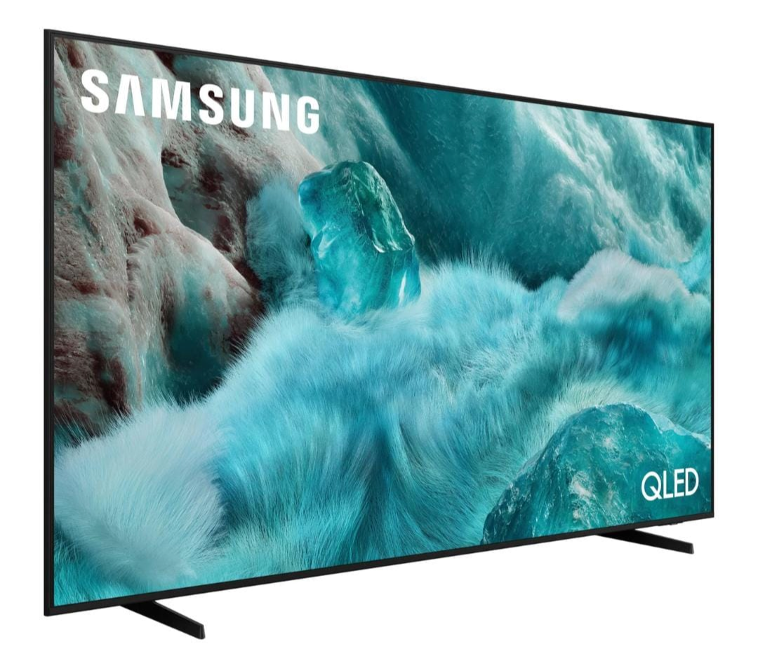 Samsung 55 inch Q7F QLED 4K Smart TV side angle view with vivid ocean display