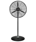 Binatone 26 inch Heavy Duty Industrial Fan all-black metal frame with round base full view
