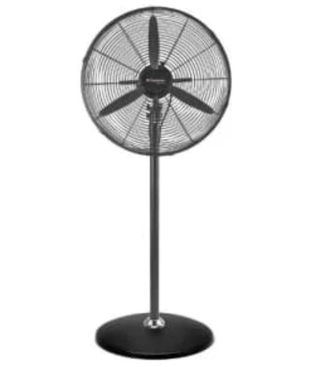 Binatone 26 inch Heavy Duty Industrial Fan all-black metal frame with round base full view