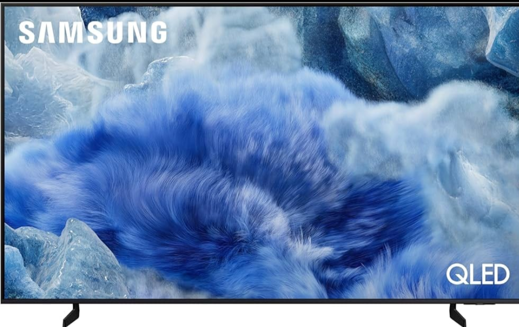 Samsung 65 inch QLED 4K Q8F Smart TV stunning blue abstract display front view