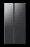 Samsung 583LT Side by Side Refrigerator premium dark grey finish full front view